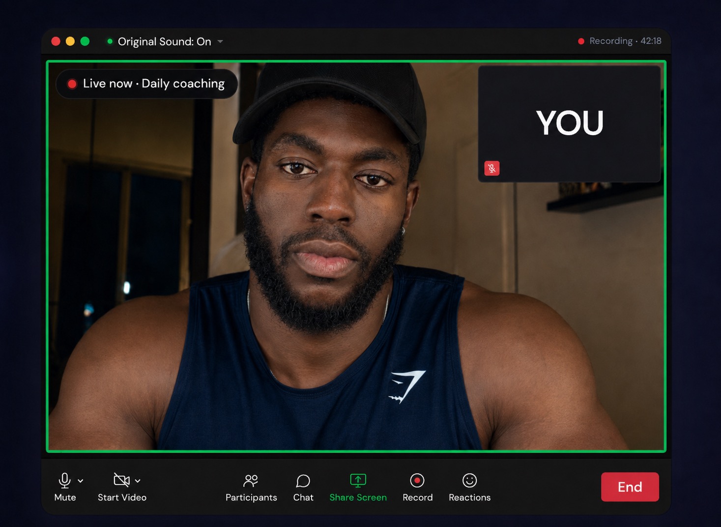 Daily coaching call screenshot